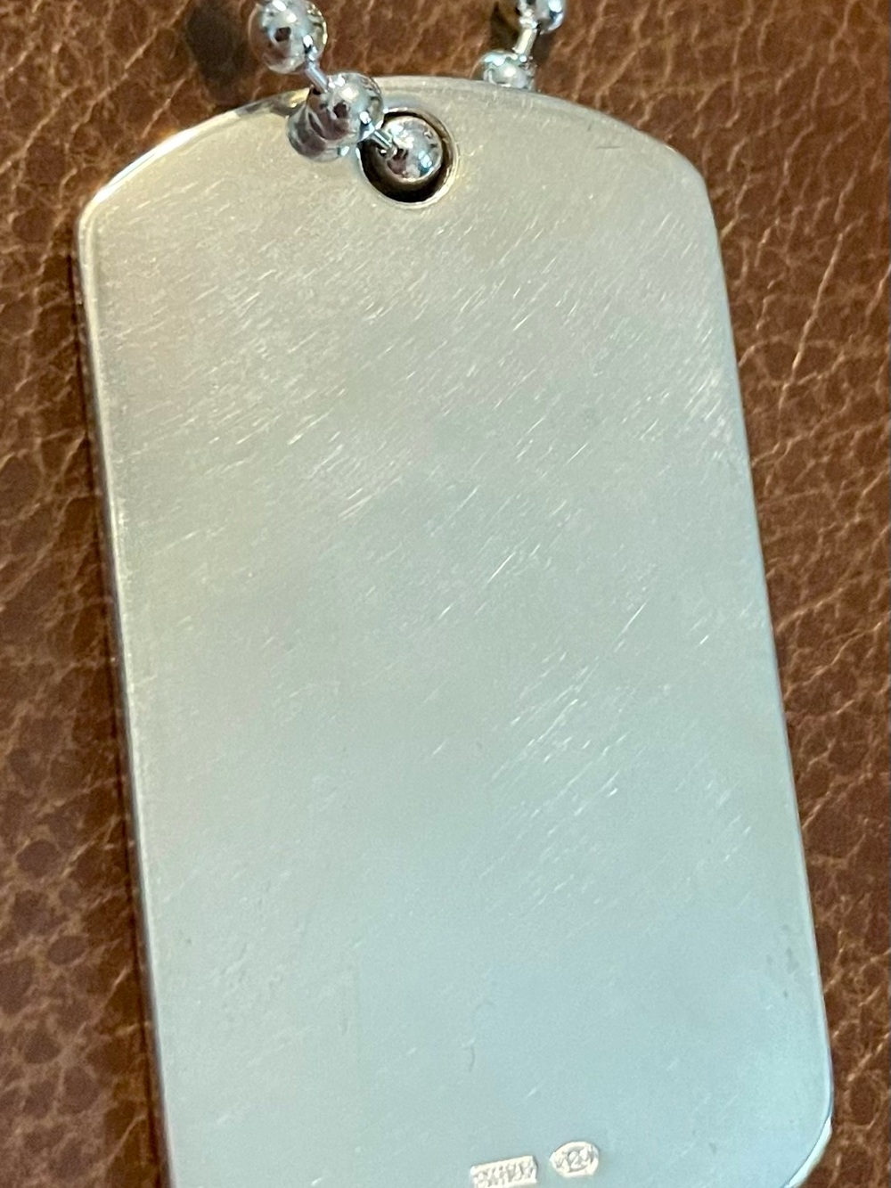 Gucci, Sterling, silver 925 dog tag with silver chain. NWOT - Picture 6 of 13